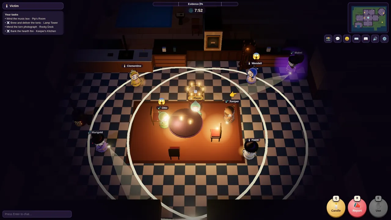 Rings of candlelight in a dark room, where nobody can be possessed